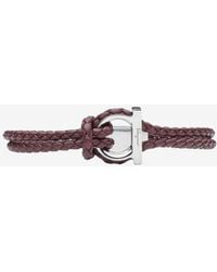 Ferragamo - Small Gancini Braided Bracelet In Calf Leather - Lyst