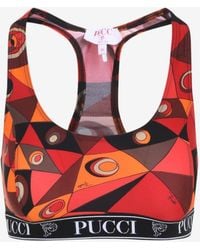 PUCCI - Occhi Print Racerback Sports Bra - Lyst