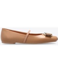 Ferragamo - Zina New Vara Plate Ballet Flats - Lyst