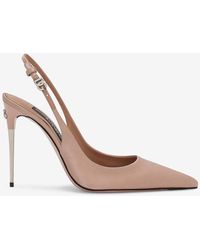 Dolce & Gabbana - Lollo 105 Slingback Satin Pumps - Lyst