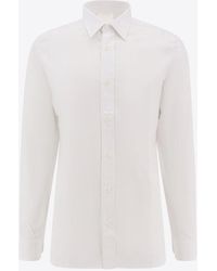Givenchy - Logo-Embroidered Long-Sleeved Shirt - Lyst