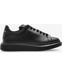 McQueen - Leather Low-Top Sneakers With Logo - Lyst