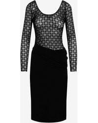 Givenchy - Logo Draped Midi Dress - Lyst