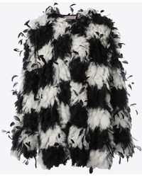 Valentino - Feather Checked Short Coat - Lyst
