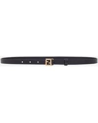Fendi - Ff Buckle Thin Leather Belt - Lyst