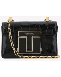 Tom Ford - Small Shiny Crocodile Leather Chain Shoulder Bag - Lyst