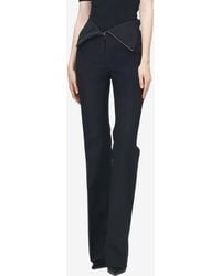 McQueen - Fold-Over Waist Tailored Pants - Lyst
