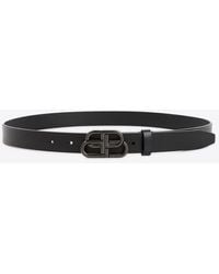 Balenciaga - Logo Monogram Leather Belt - Lyst