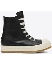 Rick Owens - Creep Leather High-Top Sneakers - Lyst