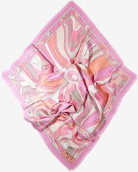 Emilio Pucci - Large Marmo Print Silk Scarf - Lyst