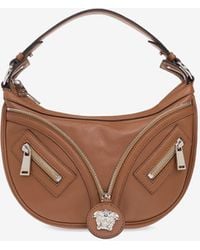 Versace - Small Repeat Hobo Leather Shoulder Bag - Lyst