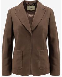 Fendi - Single-Breasted Wool Blazer - Lyst