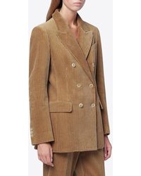 P.A.R.O.S.H. - Ribbed Velvet Double-Breasted Blazer - Lyst