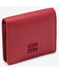 Miu Miu - Small Logo Leather Wallet - Lyst
