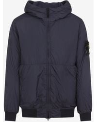Stone Island - Logo Patch Padded Jacket With Hood - Lyst
