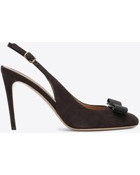 Ferragamo - Vibily 95 Vara Bow Slingback Pumps - Lyst
