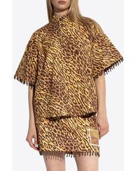 Zimmermann - Leopard Print Beaded Blouse - Lyst