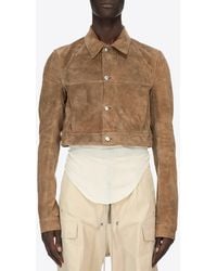 Rick Owens - Temple Cropped Worker Jacket - Lyst