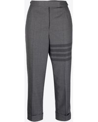 Thom Browne - 4-Bar Stripe Tailored Cropped Pants - Lyst