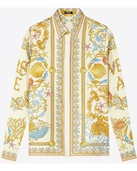 Versace - Underwater Barocco Print Silk Shirt - Lyst