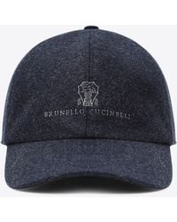 Brunello Cucinelli - Logo Print Wool Baseball Cap - Lyst