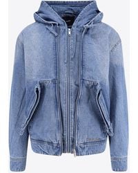 Axel Arigato - Reed Zip-Up Denim Jacket With Hood - Lyst