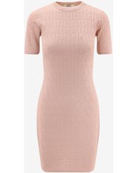 Fendi - Ff Jacquard Knitted Mini Dress - Lyst