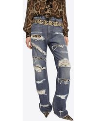 Dolce & Gabbana - Loose-Fit Ripped Jeans - Lyst