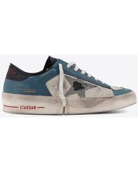 Golden Goose - Stardan Distressed Leather Sneakers - Lyst