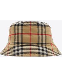 Burberry - Vintage Check Pattern Bucket Hat - Lyst