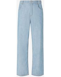Fendi - Logo Patch Essential Straight-Leg Jeans - Lyst