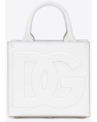 Dolce & Gabbana - Mini Dg Logo Daily Calf Leather Tote Bag - Lyst