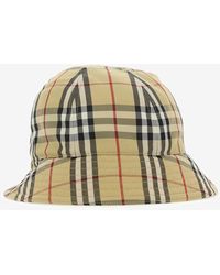 Burberry - Check Print Bucket Hat - Lyst