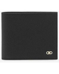 Ferragamo - Gancini Grained Leather Bi-Fold Wallet - Lyst