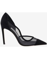 Jimmy Choo - Brigitte 100 Mesh And Suede Pumps - Lyst