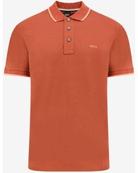 BOSS - Logo Embroidered Polo T-Shirt - Lyst