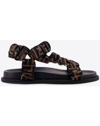 Fendi - Feel Ff Logo Satin Sandals - Lyst
