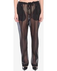 KHAITE - Trenton Silk Organza Sheer Pants - Lyst