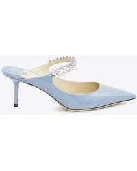 Jimmy Choo - Bing 65 Patent Leather Mules With Crystal Strap - Lyst