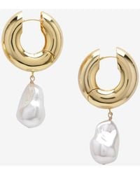 Eliou - Perla Pearl Hoop Earrings - Lyst
