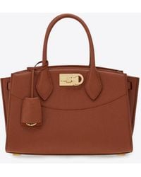 Ferragamo - Medium Studio North-West Leather Top Handle Bag - Lyst