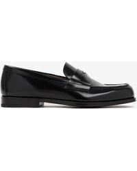Prada - Logo-Plaque Patent Leather Loafers - Lyst