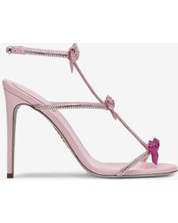 Rene Caovilla - Caterina 105 Crystal-Embellished Bow Sandals - Lyst