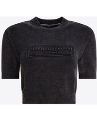 Alexander Wang - Cropped Crew Neck T-Shirt - Lyst