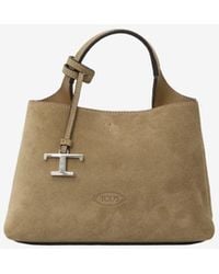 Tod's - Micro T Timeless Suede Top Handle Bag - Lyst