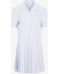 Marni - Striped Knee-Length Shirt Dress - Lyst