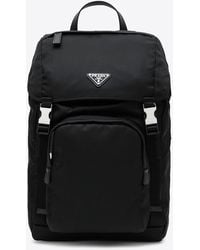 Prada - Re-Nylon Backpack With Snap-Fastener - Lyst