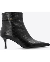 Tory Burch - Double T 65 Leather Ankle Boots - Lyst