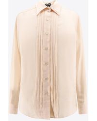 Tom Ford - Plisse Plastron Long-Sleeved Shirt - Lyst