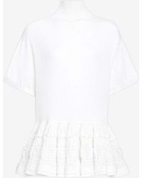 Alaïa - Peplum Wool Knit Top - Lyst